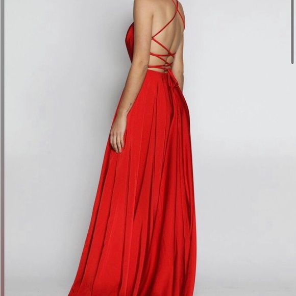 Designer Red Gown - Picture 2 of 4